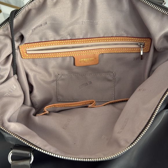 MZ Wallace Tote Bag Medium Dark Gray Nylon with With Pouch Silver Hardware - Picture 14 of 16